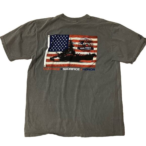 Crazy Shirts Pearl Harbor Hawaii Gray Blue Short Sleeve Shirt Men's Large - Picture 1 of 5